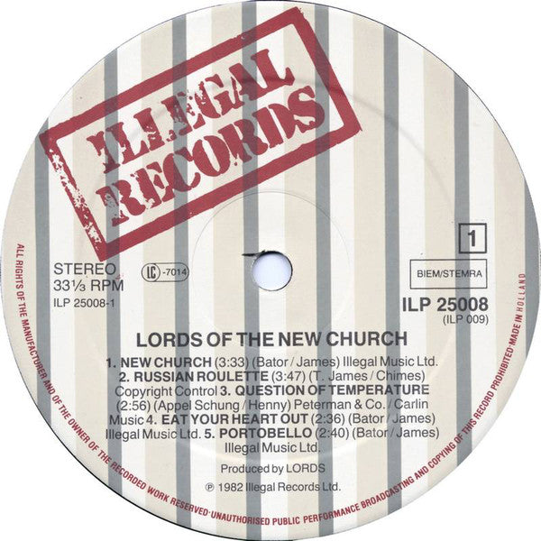 Lords Of The New Church ~ Lords Of The New Church (Vinyl) - Djungel & Jazz