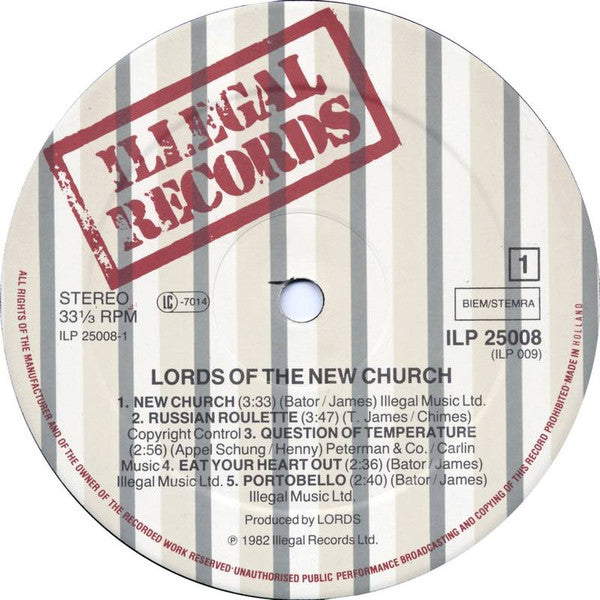 The Lords Of The New Church ~ Lords Of The New Church (Vinyl) - Djungel & Jazz