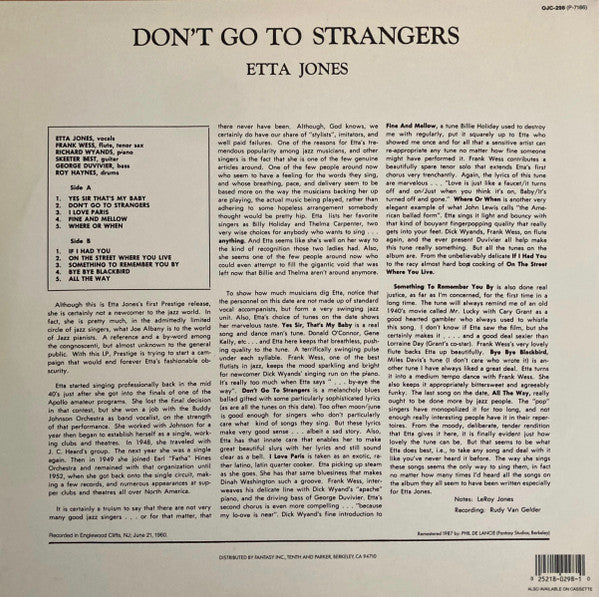 Etta Jones ~ Don't Go To Strangers (Vinyl) - Djungel & Jazz