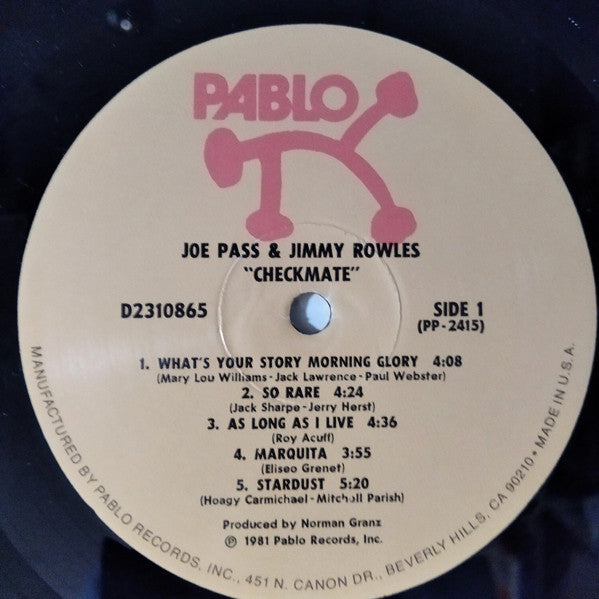 Joe Pass / Jimmy Rowles ~ Checkmate (Vinyl) - Djungel & Jazz