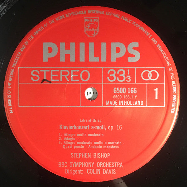Edvard Grieg, Robert Schumann, Stephen Bishop , BBC Symphony Orchestra, Sir Colin Davis ~ Piano Concertos (Vinyl) - Djungel & Jazz