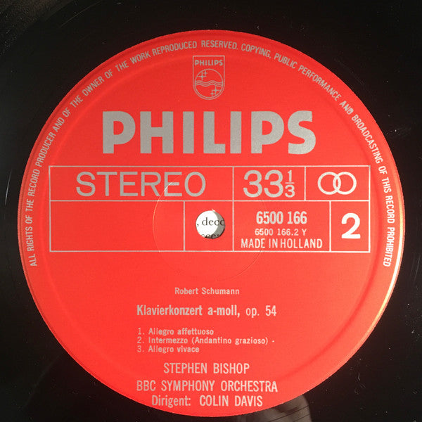 Edvard Grieg, Robert Schumann, Stephen Bishop , BBC Symphony Orchestra, Sir Colin Davis ~ Piano Concertos (Vinyl) - Djungel & Jazz
