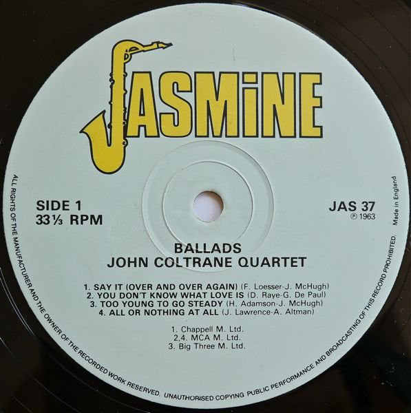 The John Coltrane Quartet : Ballads (LP, Album, RE)