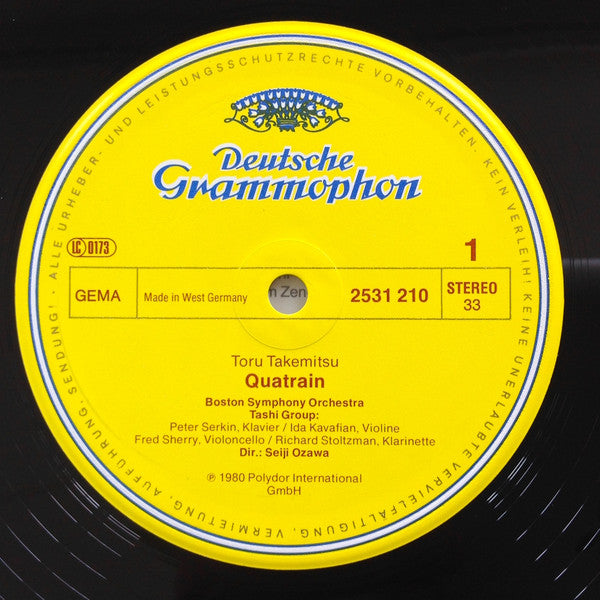 Toru Takemitsu / Tashi / Boston Symphony Orchestra / Seiji Ozawa ~ Quatrain / A Flock Descends Into The Pentagonal Garden (Vinyl) - Djungel & Jazz