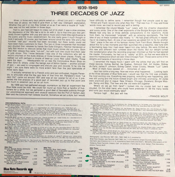 Various ~ Blue Note's Three Decades Of Jazz - Volume 1 - 1939 - 1949 (Vinyl) - Djungel & Jazz