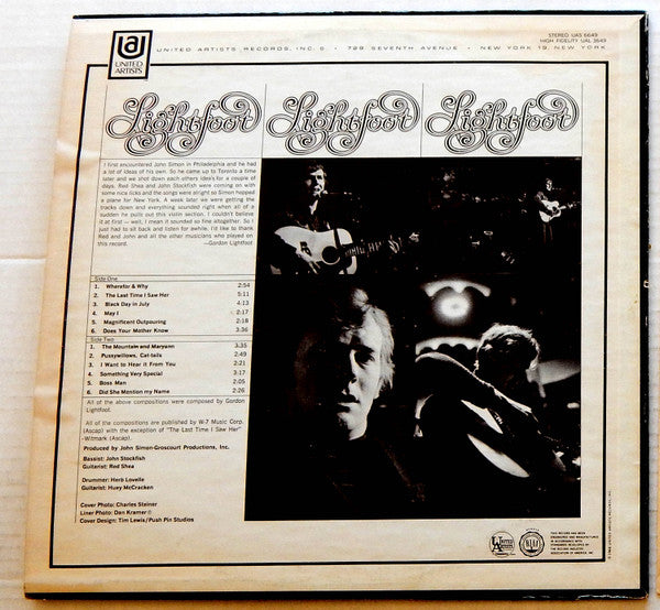 Gordon Lightfoot : Did She Mention My Name (LP, Album, RE)