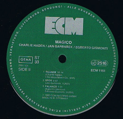 Charlie Haden, Jan Garbarek, Egberto Gismonti ~ Magico (Vinyl) - Djungel & Jazz