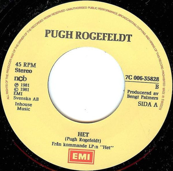 Pugh Rogefeldt ~ Stockholm / Het (Vinyl) - Djungel & Jazz