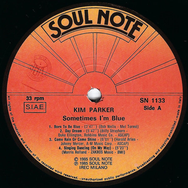 Kim Parker ~ Sometimes I'm Blue (Vinyl) - Djungel & Jazz