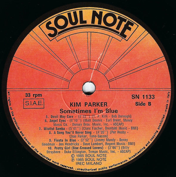 Kim Parker ~ Sometimes I'm Blue (Vinyl) - Djungel & Jazz