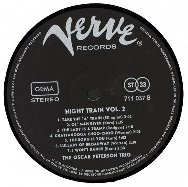 The Oscar Peterson Trio ~ Night Train Vol. 2 (Vinyl) - Djungel & Jazz