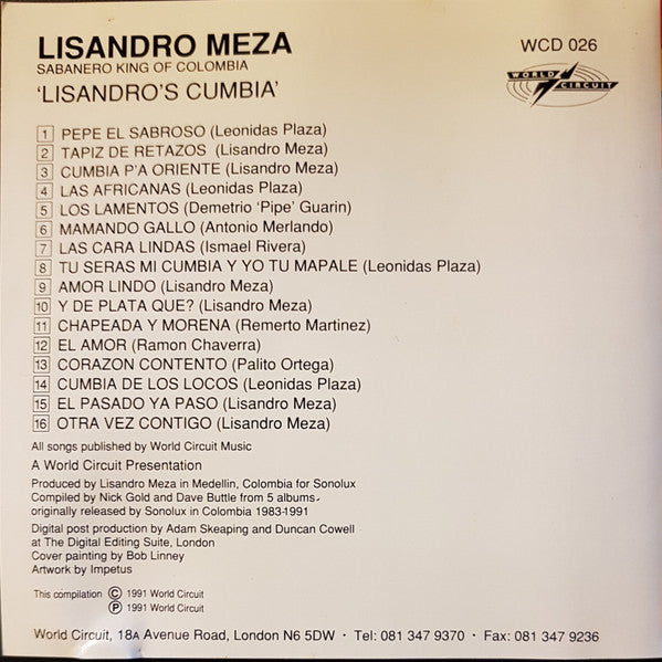 Lisandro Meza ~ Lisandro's Cumbia (Vinyl) - Djungel & Jazz
