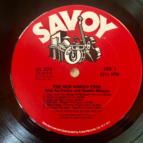 The Red Norvo Trio With Tal Farlow And Charles Mingus ~ The Savoy Sessions (Vinyl) - Djungel & Jazz