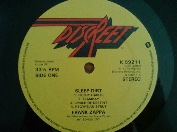 Frank Zappa : Sleep Dirt (LP, Album)