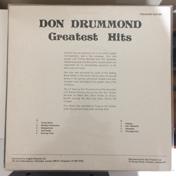 Don Drummond : Greatest Hits (LP, Album, RE)