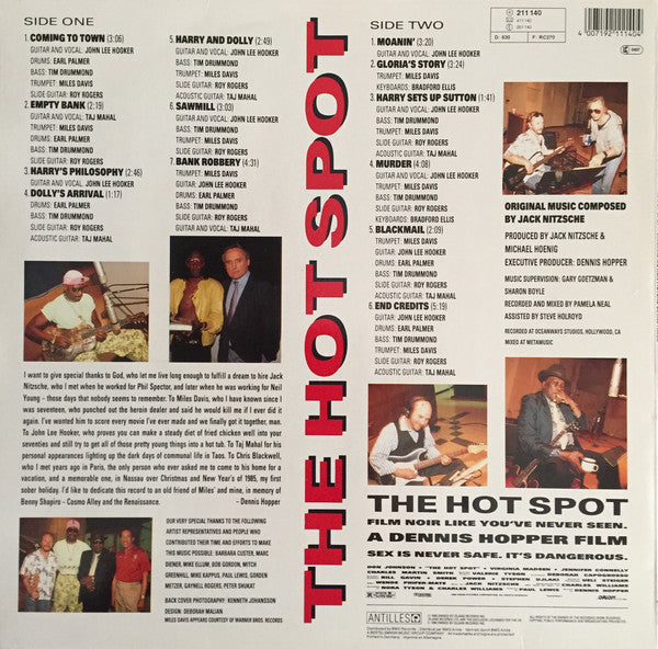Jack Nitzsche ~ The Hot Spot (Original Motion Picture Soundtrack) (Vinyl) - Djungel & Jazz