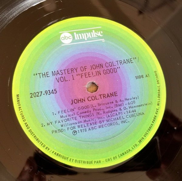 John Coltrane ~ The Mastery Of John Coltrane / Vol. I Feelin' Good (Vinyl) - Djungel & Jazz
