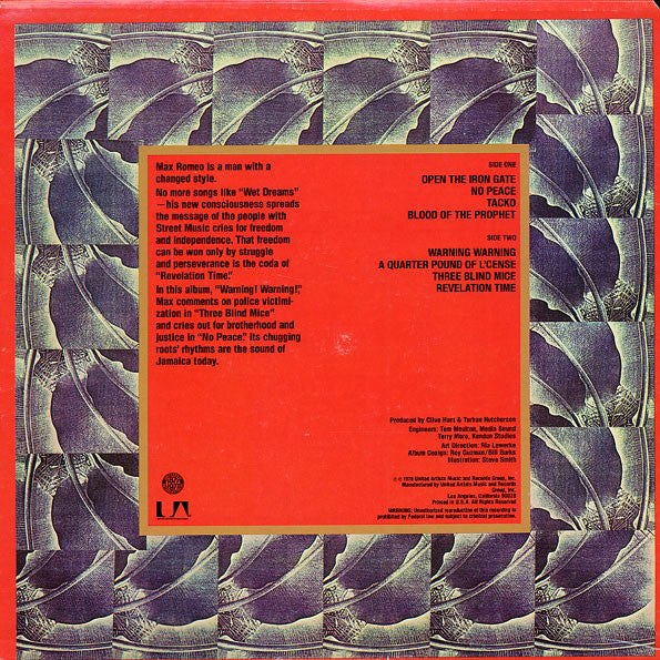 Max Romeo : Open The Iron Gate (LP, Album, RE)