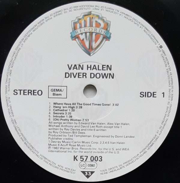 Van Halen : Diver Down (LP, Album)