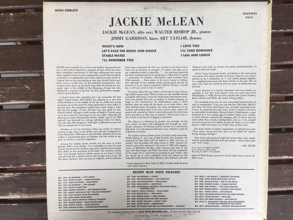 Jackie McLean ~ Swing, Swang, Swingin' (Vinyl) - Djungel & Jazz