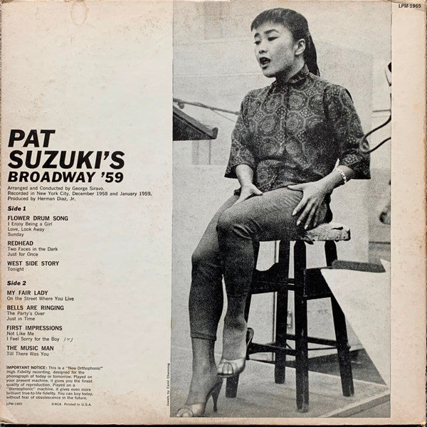 Pat Suzuki : Pat Suzuki's Broadway '59 (LP, Album, Mono, Ind)