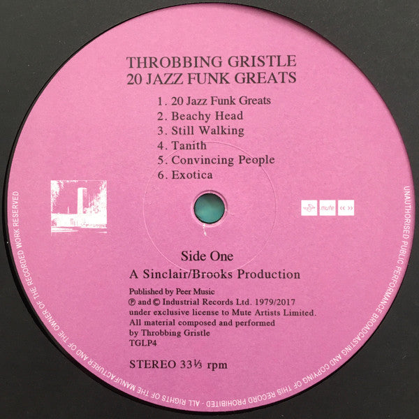 Throbbing Gristle ~ 20 Jazz Funk Greats (Vinyl) - Djungel & Jazz