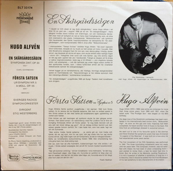 Hugo Alfvén - Stig Westerberg, Sveriges Radios Symfoniorkester ~ En Skärgårdssägen / Första Satsen Ur Symfoni Nr. 5 (Vinyl) - Djungel & Jazz