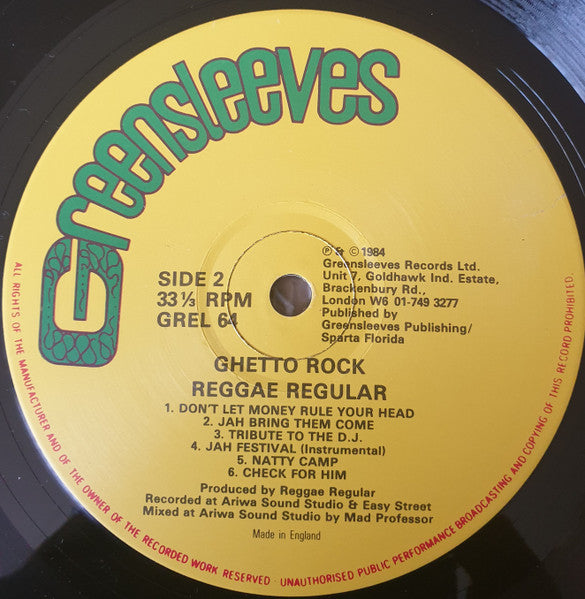 Reggae Regular : Ghetto Rock (LP, Album)