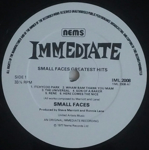 Small Faces : Small Faces' Greatest Hits (LP, Comp)