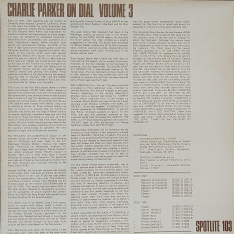 Charlie Parker : Charlie Parker On Dial Volume 3 (LP, Comp, Mono)