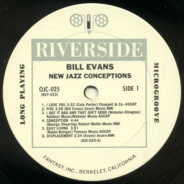 Bill Evans : New Jazz Conceptions (LP, Album, Mono, RE)