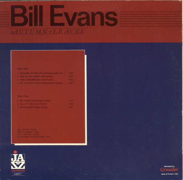 Bill Evans ~ Autumn Leaves (Vinyl) - Djungel & Jazz