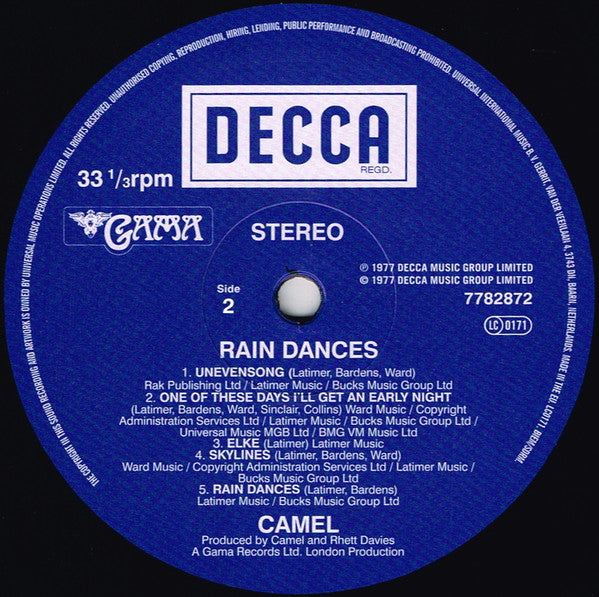 Camel ~ Rain Dances (Vinyl) - Djungel & Jazz