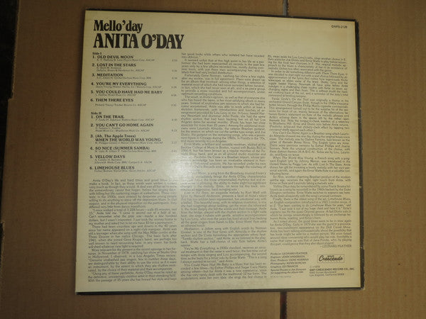 Anita O'Day ~ Mello'day (Vinyl) - Djungel & Jazz