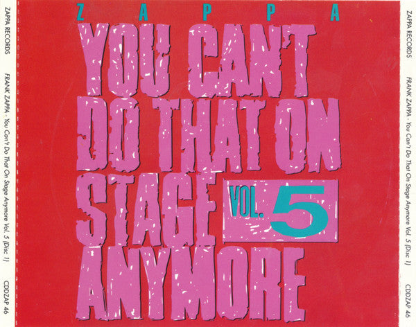 Frank Zappa ~ You Can't Do That On Stage Anymore Vol. 5 (Vinyl) - Djungel & Jazz