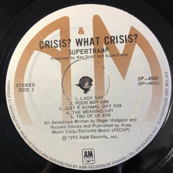 Supertramp ~ Crisis? What Crisis? (Vinyl) - Djungel & Jazz