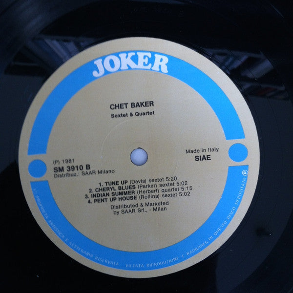 Chet Baker ~ Sextet & Quartet (Vinyl) - Djungel & Jazz