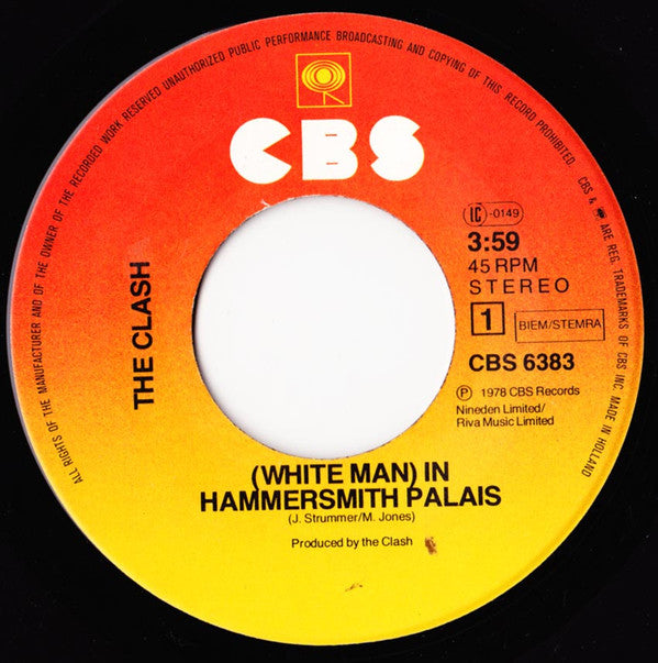 The Clash : (White Man) In Hammersmith Palais / The Prisoner (7", Single)