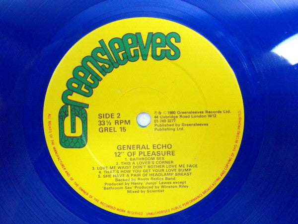 General Echo : 12" Of Pleasure (LP, Album, Blu)