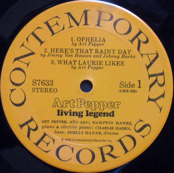 Art Pepper ~ Living Legend (Vinyl) - Djungel & Jazz
