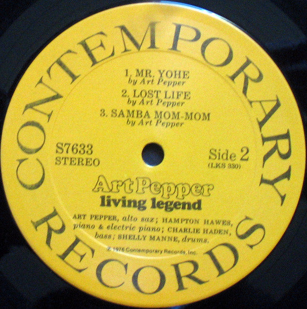 Art Pepper ~ Living Legend (Vinyl) - Djungel & Jazz