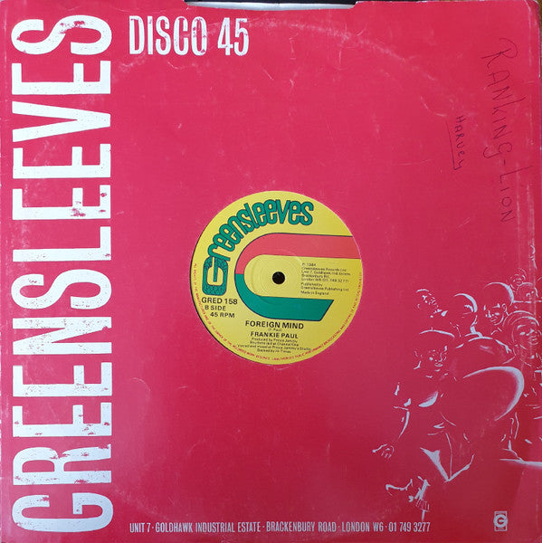 Johnny Osbourne / Frankie Paul : Rewind / Foreign Mind (12")