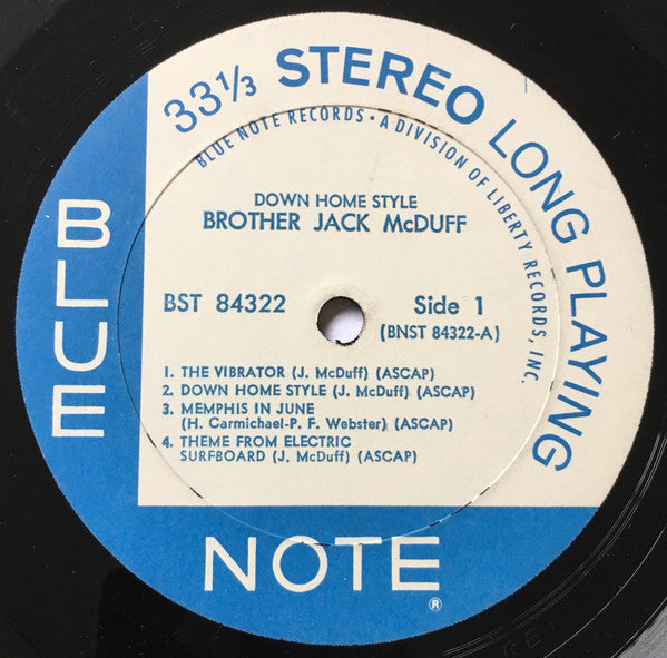 Brother Jack McDuff : Down Home Style (LP, Album, Gat)
