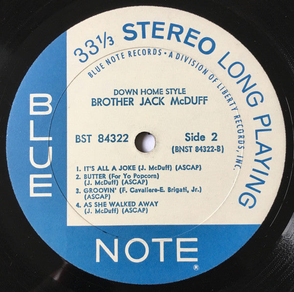 Brother Jack McDuff : Down Home Style (LP, Album, Gat)