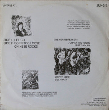 Johnny Thunders & The Heartbreakers* : Vintage 77 (12")