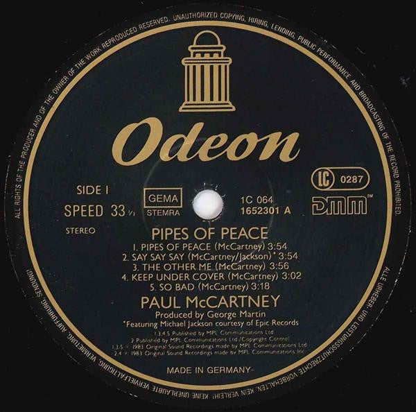 Paul McCartney ~ Pipes Of Peace (Vinyl) - Djungel & Jazz