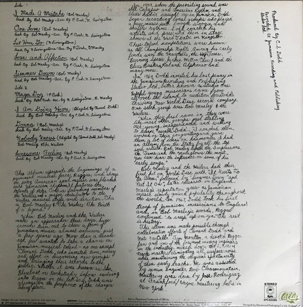 Bob Marley & The Wailers Featuring Peter Tosh : The Birth Of A Legend Vol. 1 (LP, Comp)