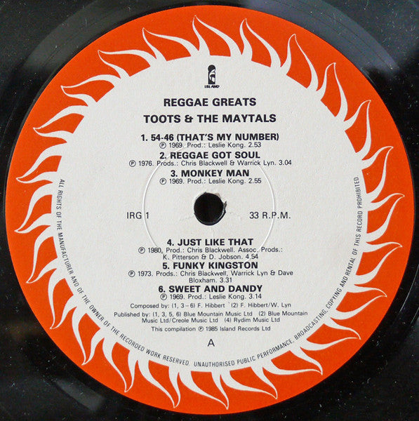 Toots & The Maytals ~ Reggae Greats (Vinyl) - Djungel & Jazz