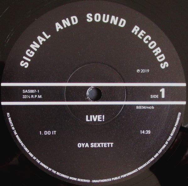 Oya Sextett  ~ Live! (Vinyl) - Djungel & Jazz