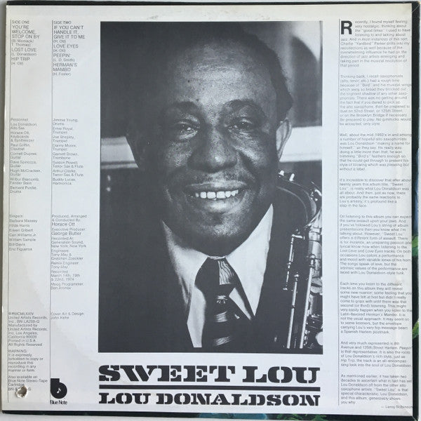 Lou Donaldson : Sweet Lou (LP, Album)